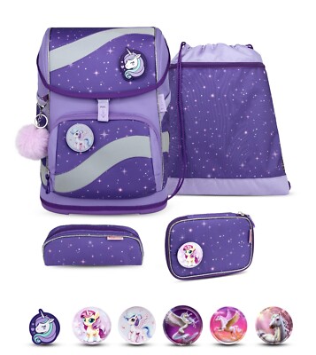 Belmil Schulranzen Smarty Set 5-tlg Hüftgurt 1-4 Klasse 405-51  Starlight Patche