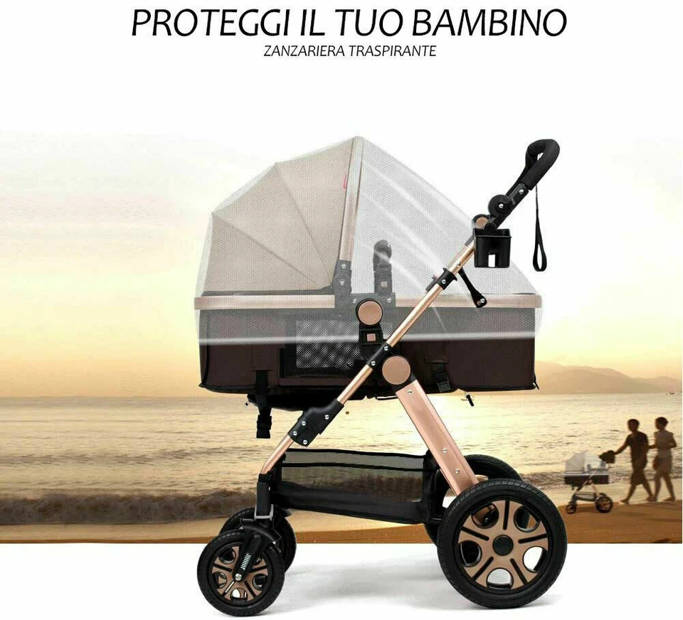 Zanzariera Per Copri Passeggino Carrozzina Ad Ovetto Traspirante Trasparente - Immagine 3 di 4