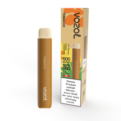 Vozol Star 600 E-Zigarette 20mg 600 Züge 500mAh NicSalt Tobacco Vape E-Shisha