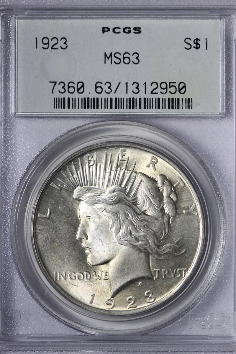 MS 63 Graded 1923 Year Peace Dollars (1921-1935) for sale | eBay