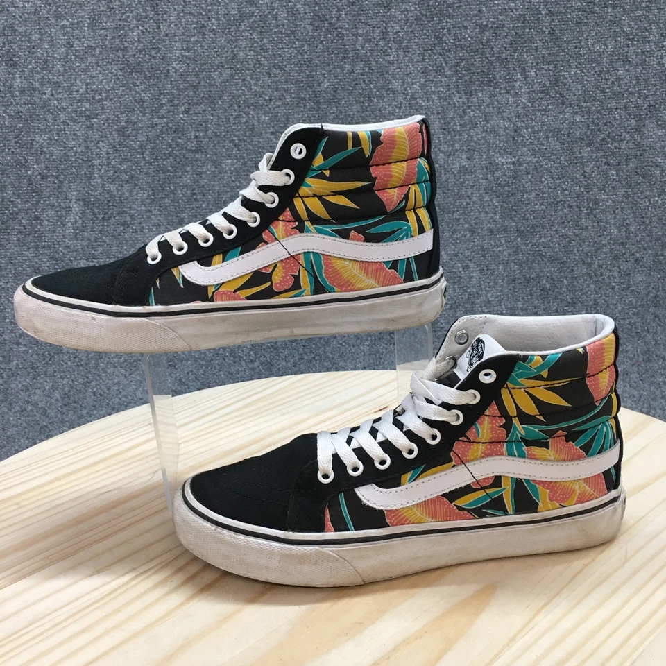 Zapatos Vana para mujer 8 Old Skool Skate Zapatillas altas negras delgadas hojas tropicales 721454 Foto 2 de 4