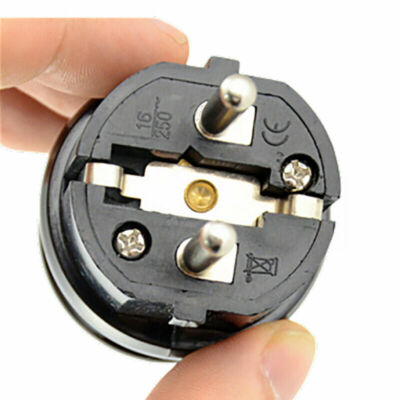 Schuko EU France Rewireable Plug,ø4.8mm 2PIN CE Mains Plug,16A 250V BK/WH
