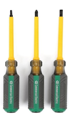 COMMERIAL ELECTRIC 3-PIECE INSULATED SCREWDRIVERS 1000 050 531 FREE SHIPPING!!!