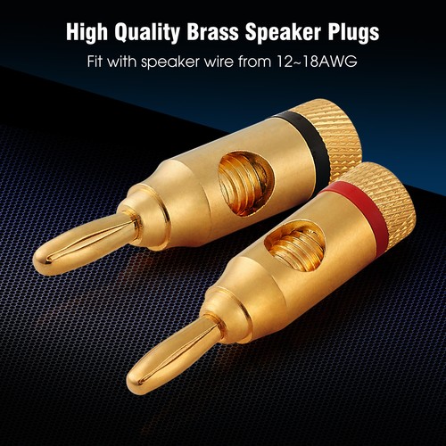 Tapones de plátano chapados en oro de 24 K WGGE WG-3334 (tipo tornillo abierto) (5 pares) - Imagen 7 de 8