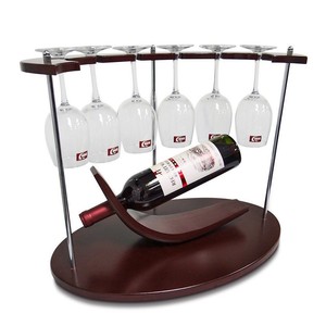 Wine Rack Elegance Wood Bottle Holder Storage Bar Tabletop Kitchen