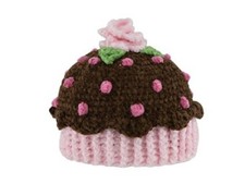 New San Diego Hat BROWN CUPCAKE Bonnet Beanie 6-12 Months Baby Girl Shower gift