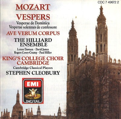 Mozart: Vespers K321 & 339 - Ave Verum Corpus (1989, CD)