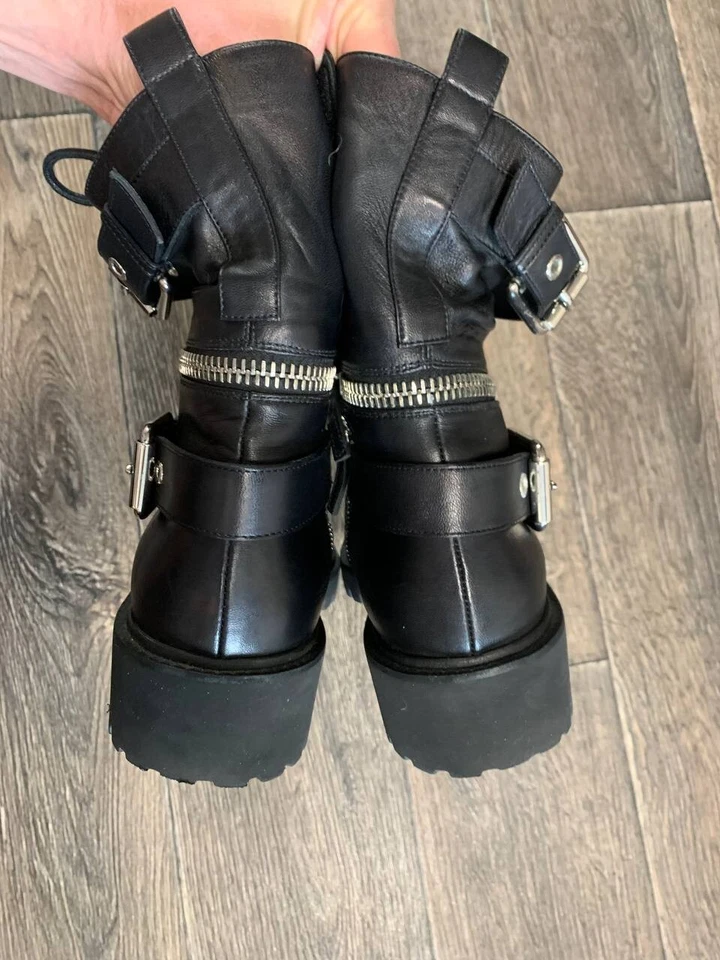 Giuseppe Zanotti Combat Reversible Cuero Mujer Botas Hechas en Italia Talla 41 Foto 4 de 4