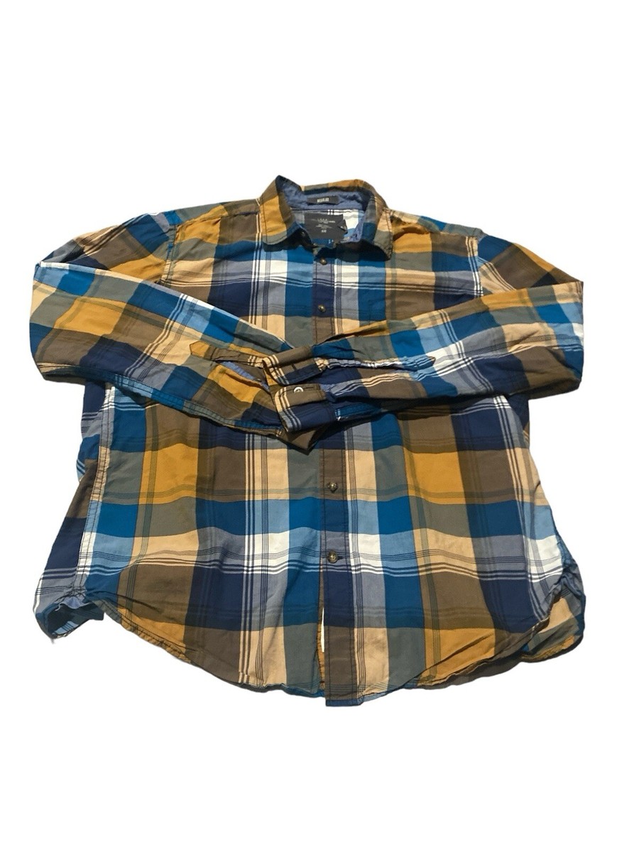 その他 y H&m Logg Mens Multicolor Long Sleeve Button Down Plaid Shirt Size