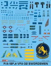 Jasmine Model 172006 Model Decals for 1/72 US Navy F/A-18F VFA-32 Swordsmen
