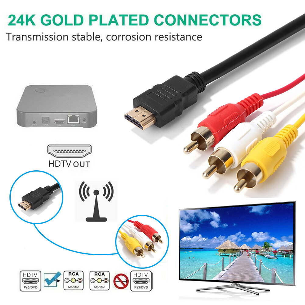EY HDMI Compatible To RCA Cable HDMI Compatible Male To 3RCA AV Male Ey hdmi compatible to rca cable hdmi compatible male to 3rca av male