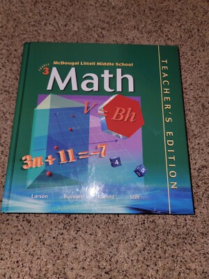 Teacher's Edition McDougal Littell Middle School Math Book: Course 3 2005