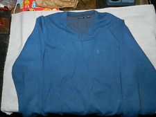 MEN'S IZOD SIZE XXL HEAVY COTTON Blend BLUE LONG SLEEVE SWEATER