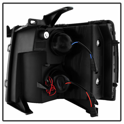 Chevy 07-13 Silverado Black LED Light Tube Style Projector Headlights Set - Picture 2 of 4
