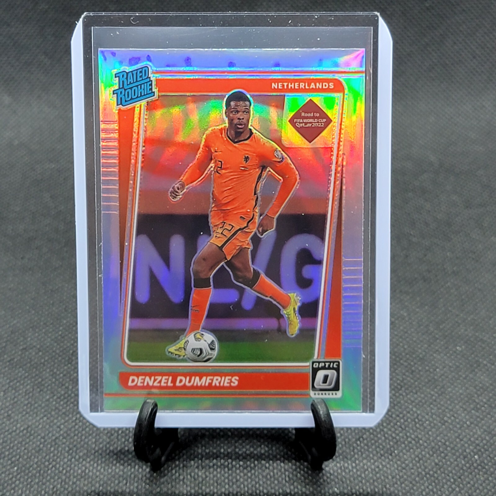 2021-22 Donruss DENZEL DUMFRIES #178 Optic Rated Rookie SILVER PRIZM Netherlands
