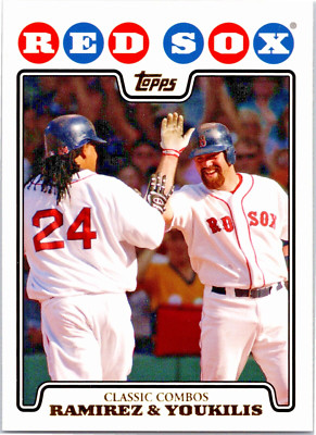 2008 Topps-CLASSIC COMBOS #258  ''GOLD WRITING'' Manny Ramirez Kevin Youkilis 