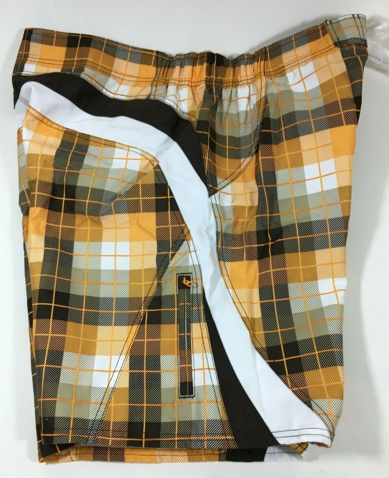 Pantalones Cortos de Natación JOE BOXER Marrón Naranja Blanco a Cuadros Bañador Piscina Para Hombre XL NUEVO CON ETIQUETAS Foto 2 de 4