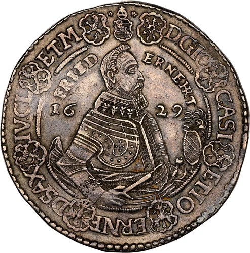 1629-WA Germany Saxony Gotha Thaler AU NGC - Superbly Preserved!