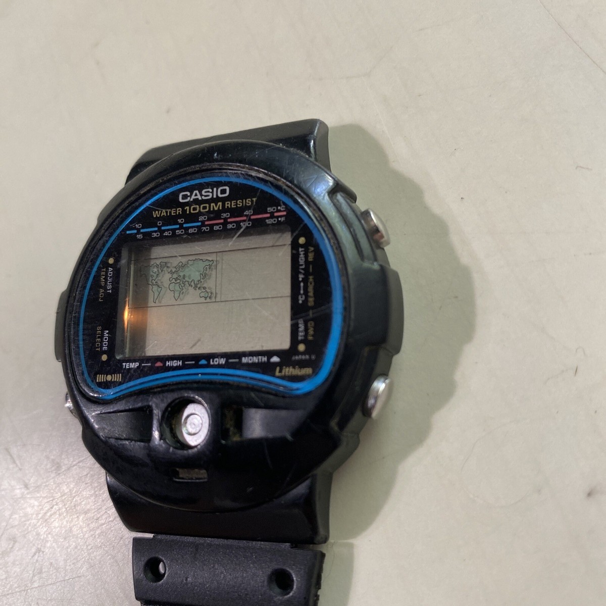 Vintage CASIO 815 TS-100 Thermo World Time Digital Watch For