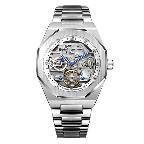 Reloj De Pulsera Mecánica Automática Para Hombres Acero Inoxidable Lujo Negocios - Foto 15 di 19