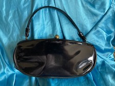 Vintage Black MM Ladies Handbag Snap Clutch Bag Purse 1950 s 1960 s