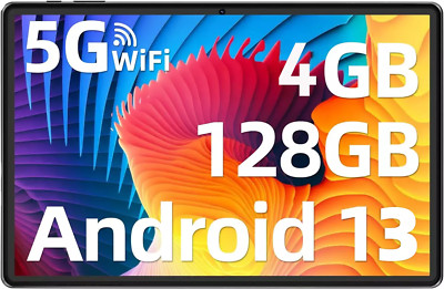 10.1'' WIFI Tablet Android 13 HD 128GB Tablet Pad Quad-Core Netflix Dual Camera