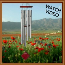 WOODSTOCK CHIMES OF EARTH SILVER WIND CHIME DCS37 MUSICALLY TUNED FREE SHIP