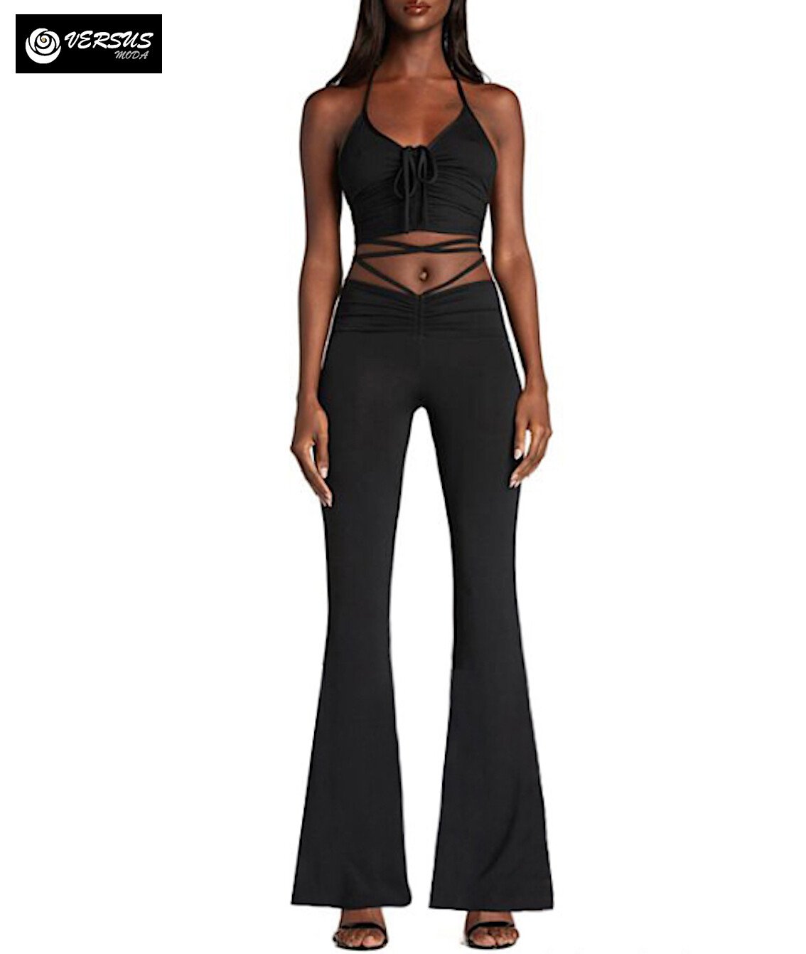 Immagine 81 - Completo Donna Pantaloni Svasati e Top Allacciato Woman Pants Set SETWOM03 - VM