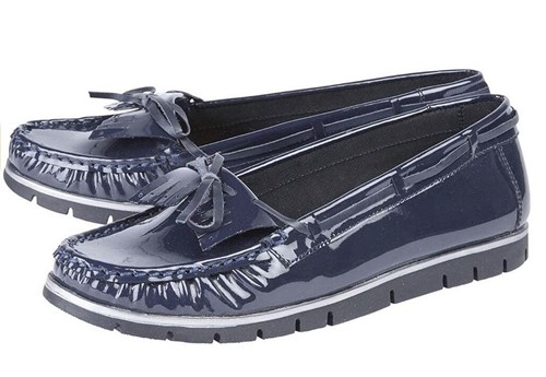 Ladies Lotus Navy Patent Leather 