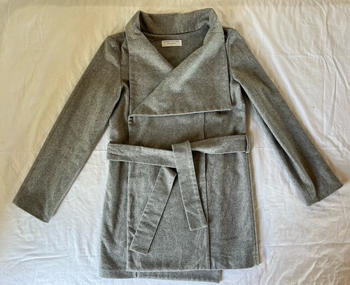 Viktoria + Woods Long Gray Wool Coat Sz 2 Made in Australia EUC Shawl Collar - Picture 5 of 9