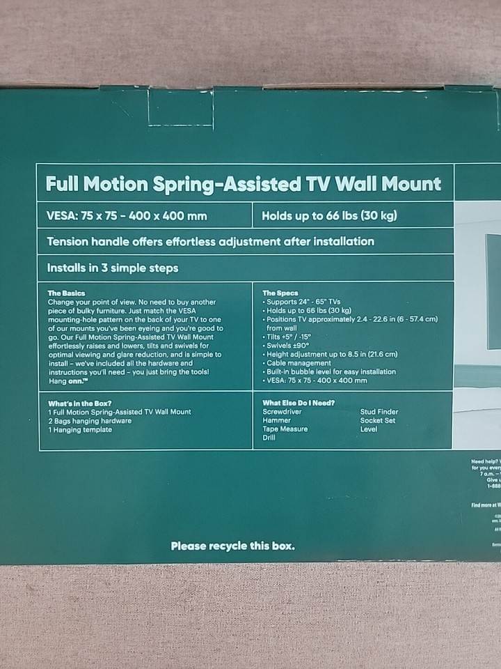 Hang Onn Full Motion Spring Assisted TV Wall Mount 24in" 65in" eBay
