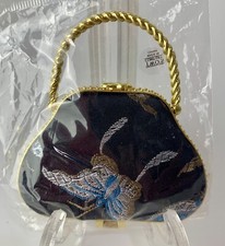 Compact Mirror - Purse/Handbag Shape - New in Package - Satin Butterfly Fabric 