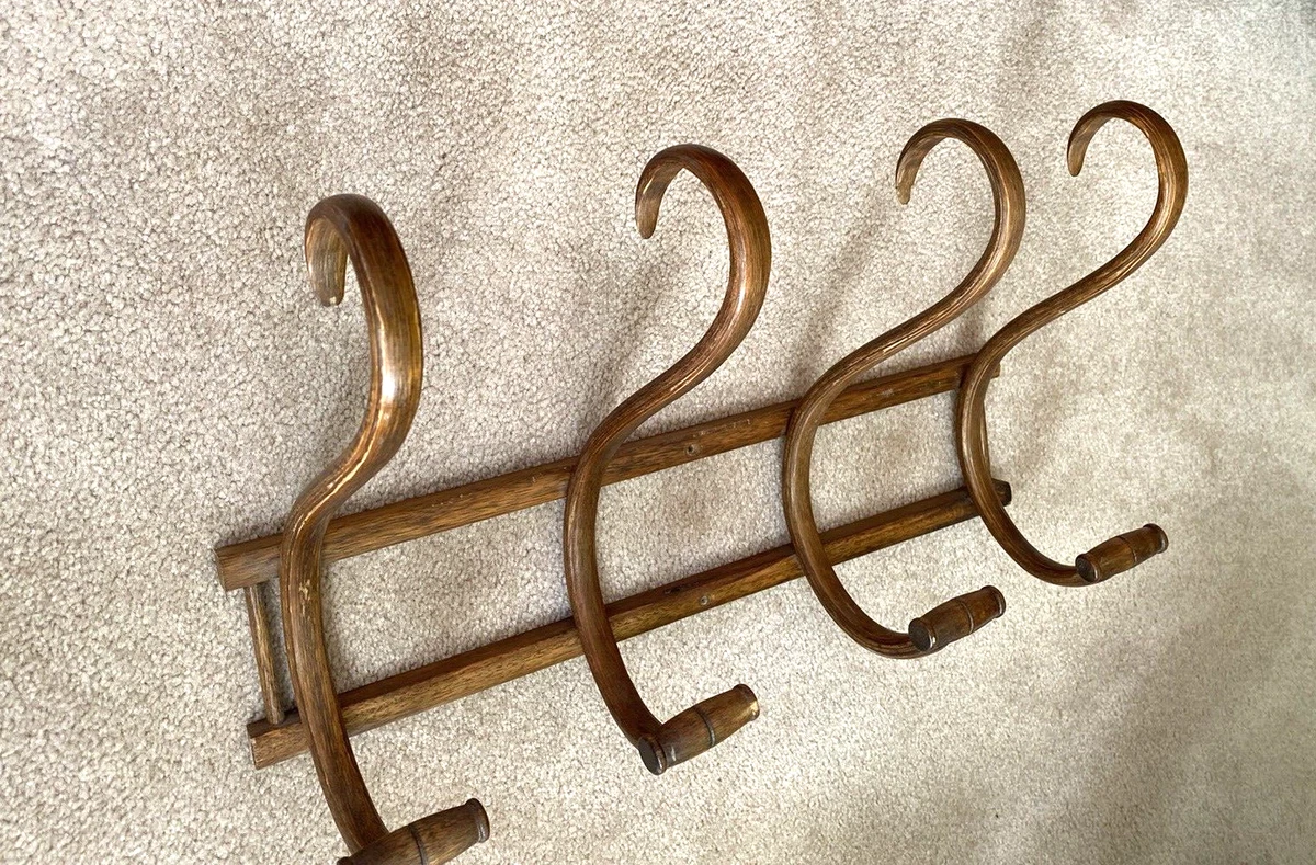 Vintage Bentwood Thonet Style Hat Coat Rack overdoor or Wall Hall