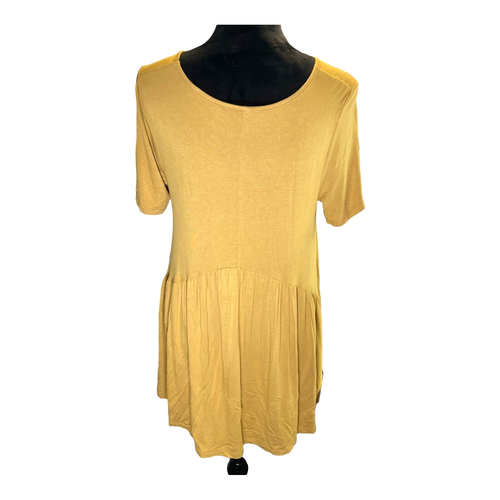 AGNES & DORA Muse Top Tunic Size MED. Dark Yellow Gold Fall Harvest Short Sleeve - Picture 2 of 9
