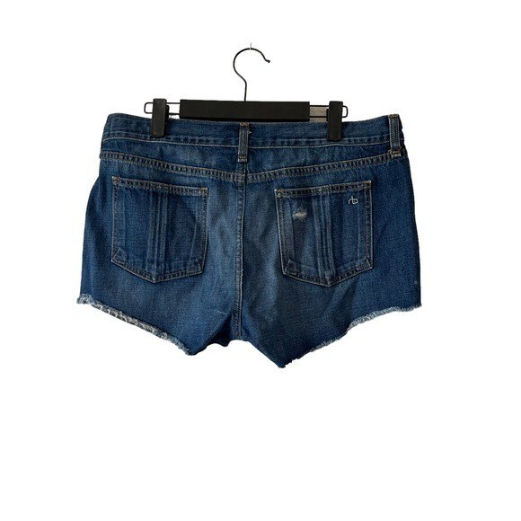 Rag Bone Mid Rose Denim Distressed Cut Off Shorts W1907k273 Size