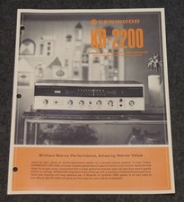 RARE Kenwood KR-2200 Original 2-page Sales Brochure w/specs