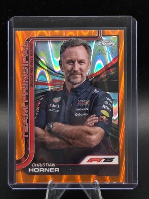 2025 Topps Chrome Formula 1 F1 Christian Horner Orange Raywave 16/25 #192