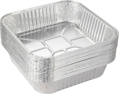 25Pack- 8 X 8 Aluminum Foil Pans Disposable Heavy Duty Square Baking Cake Pan, C