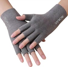 Typing Gloves for Cold Hands Women Fingerless Thick Long Warm Fleece Winter