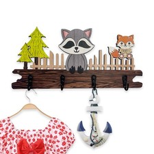 Dog Leash Holder for Wall Mount, Farmhouse Wooden Dog Claw Hooks, Paws Key Ra...