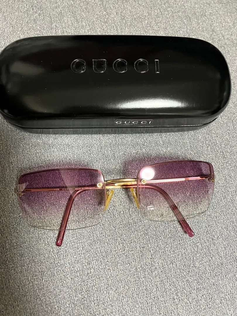 Vintage Gucci GG 1653S T7J Rimless Sunglasses Gold Pink  display picture 3