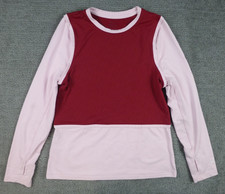 Nike Pro Shirt Girls Large Dri Fit Long-Sleeve Running AOP Long Sleeve Pink Red