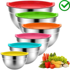 Stainless Steel Mixing Bowls Set,6 Pack Mixing Bowls with Lids