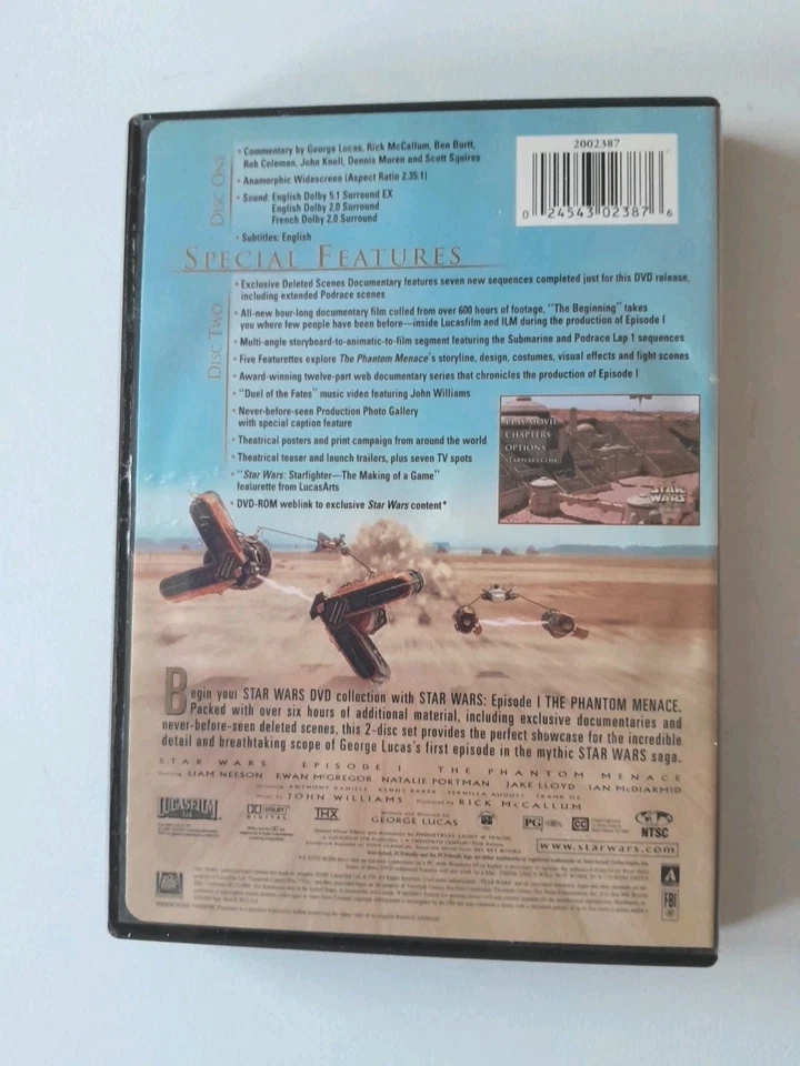 Star Wars: Episode I - The Phantom Menace (DVD, 2001) Region One,2 Disc Edition. - Image 2 of 2