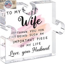 Gifts for Wife - Romantic Gifts for Her Acrylic Puzzle Piece Plaque for Wife Bir