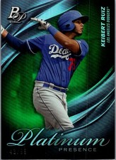 2019 Bowman Platinum Keibert Ruiz Platinum Presence Green /99 Dodgers #PP-13