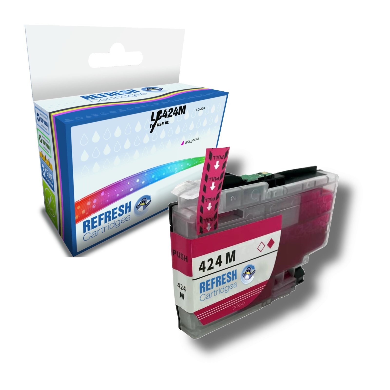 Refresh Cartridges Magenta LC424M Ink Compatible With Brother Printers