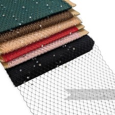 9" (23cm) Wide Diamante Veiling for Millinery - 1m