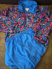 Lavon 2pc Windbreaker Set Women's Large Nylon Track Suit 90's