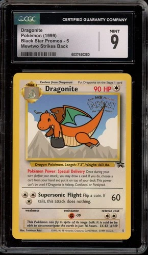 Pokemon Dragonite WB Mewtwo Strikes Back Movie Black Star Promo #5 CGC 9 Mint